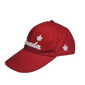 Canada Mens Hat Cap Strap Back One Size Red Loop Hook Casual Outdoors